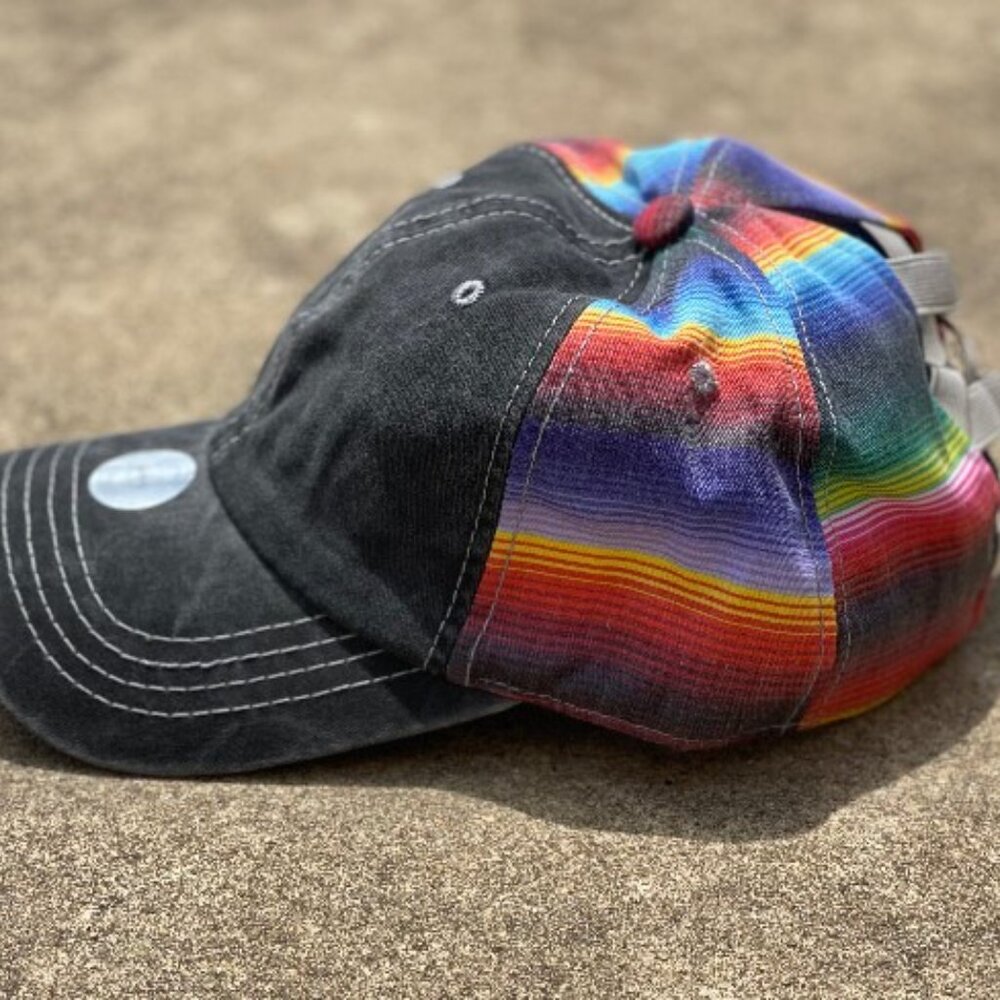 Crisscross Ponytail Serape Back Cap - Picture 2 of 3